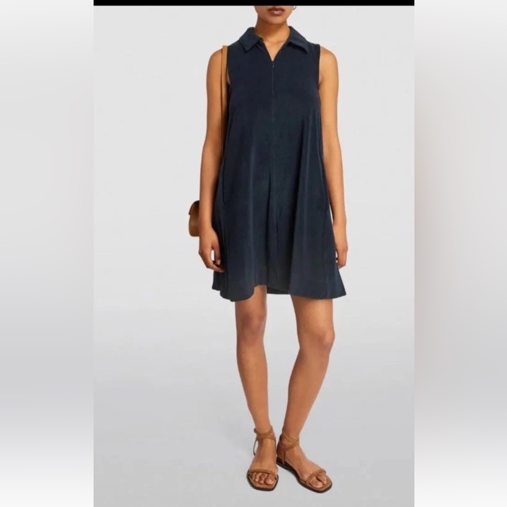 NWT ME+EM TOWELING Navy Sleeveless Collared  Swing Dress‎ Size 8
